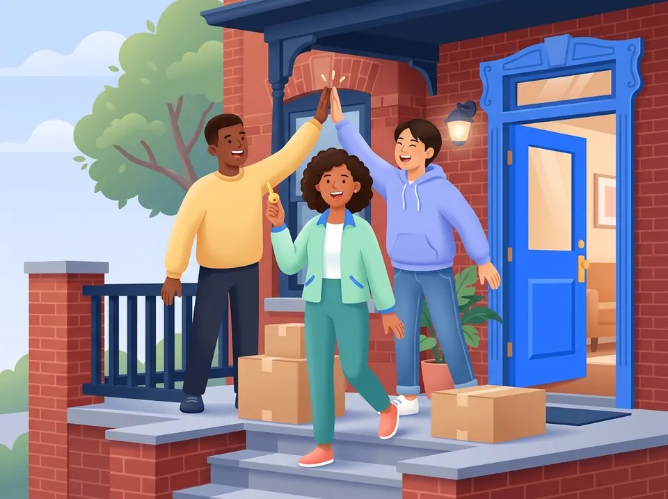 Friends moving into a new home